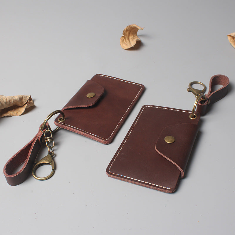 Artisan Leather Card & Coin Holder - Slim Minimalist Wallet for Everyday Carry
