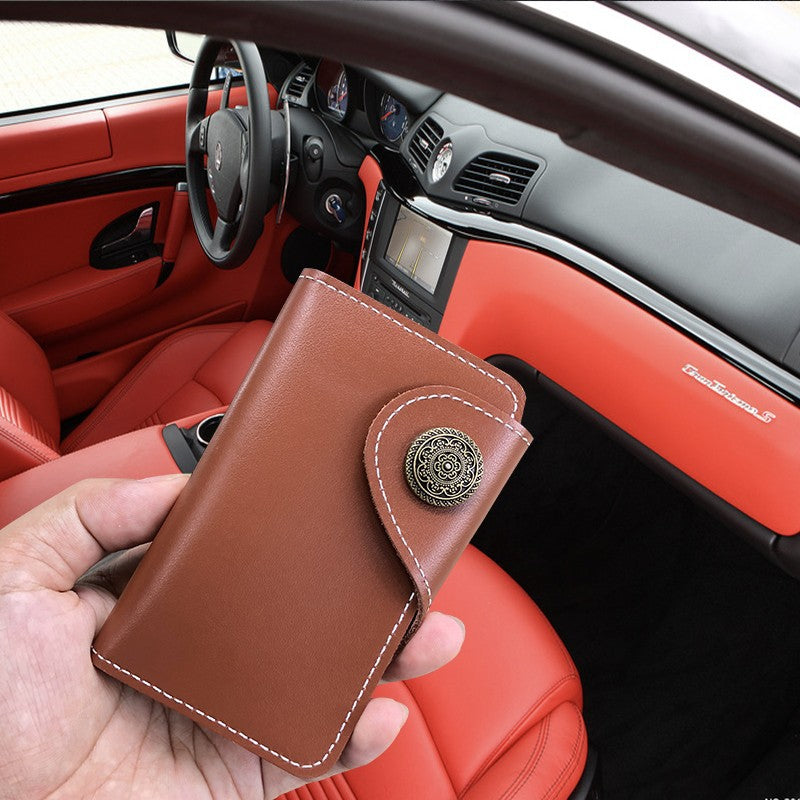 Genuine Leather Car Key Organiser | Unisex Multi-Function Key Pouch with Belt Clip