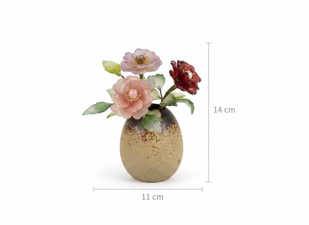Mini wild rose glass vase styled as a gift