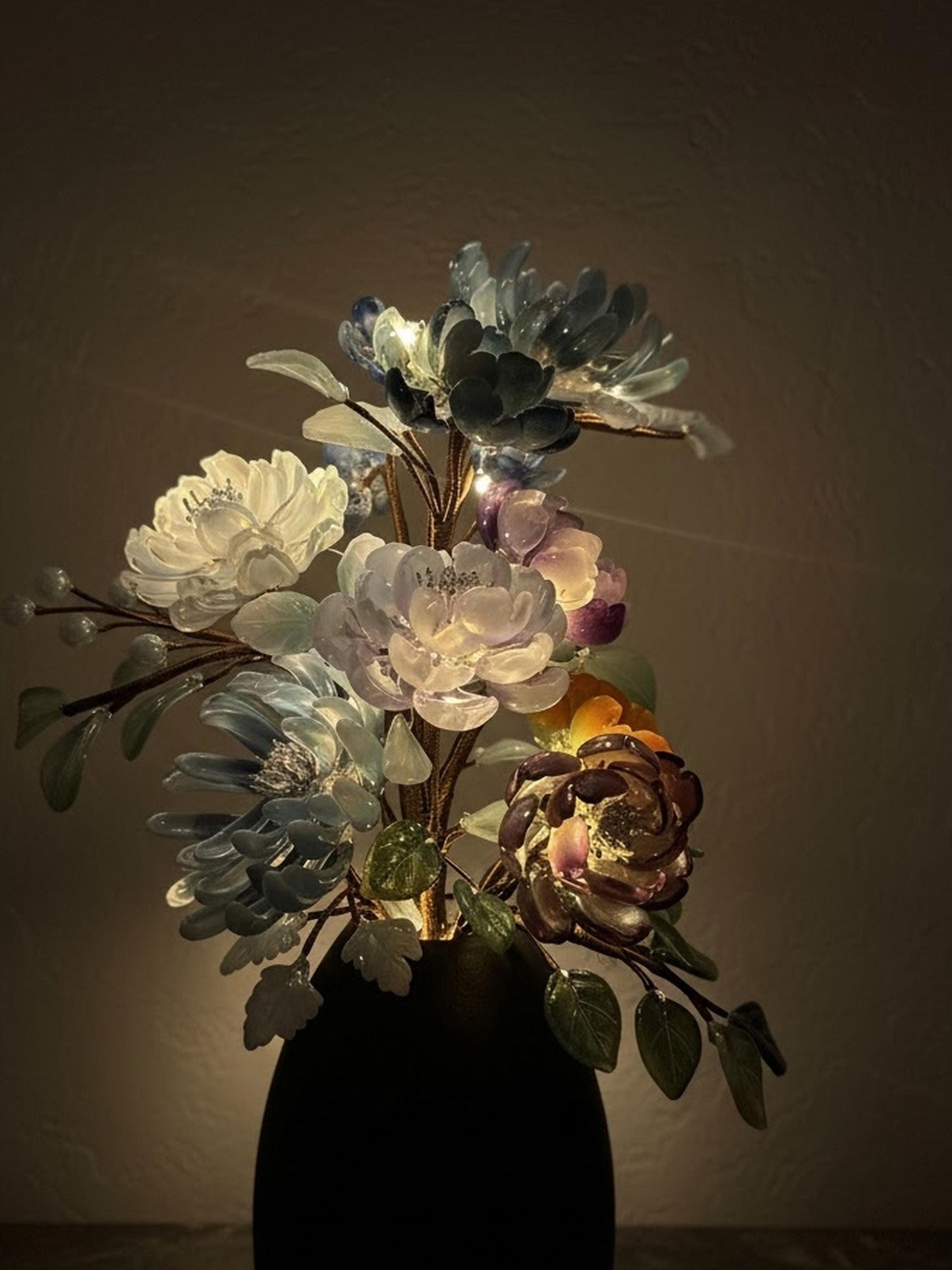 Glass flower bouquet size reference