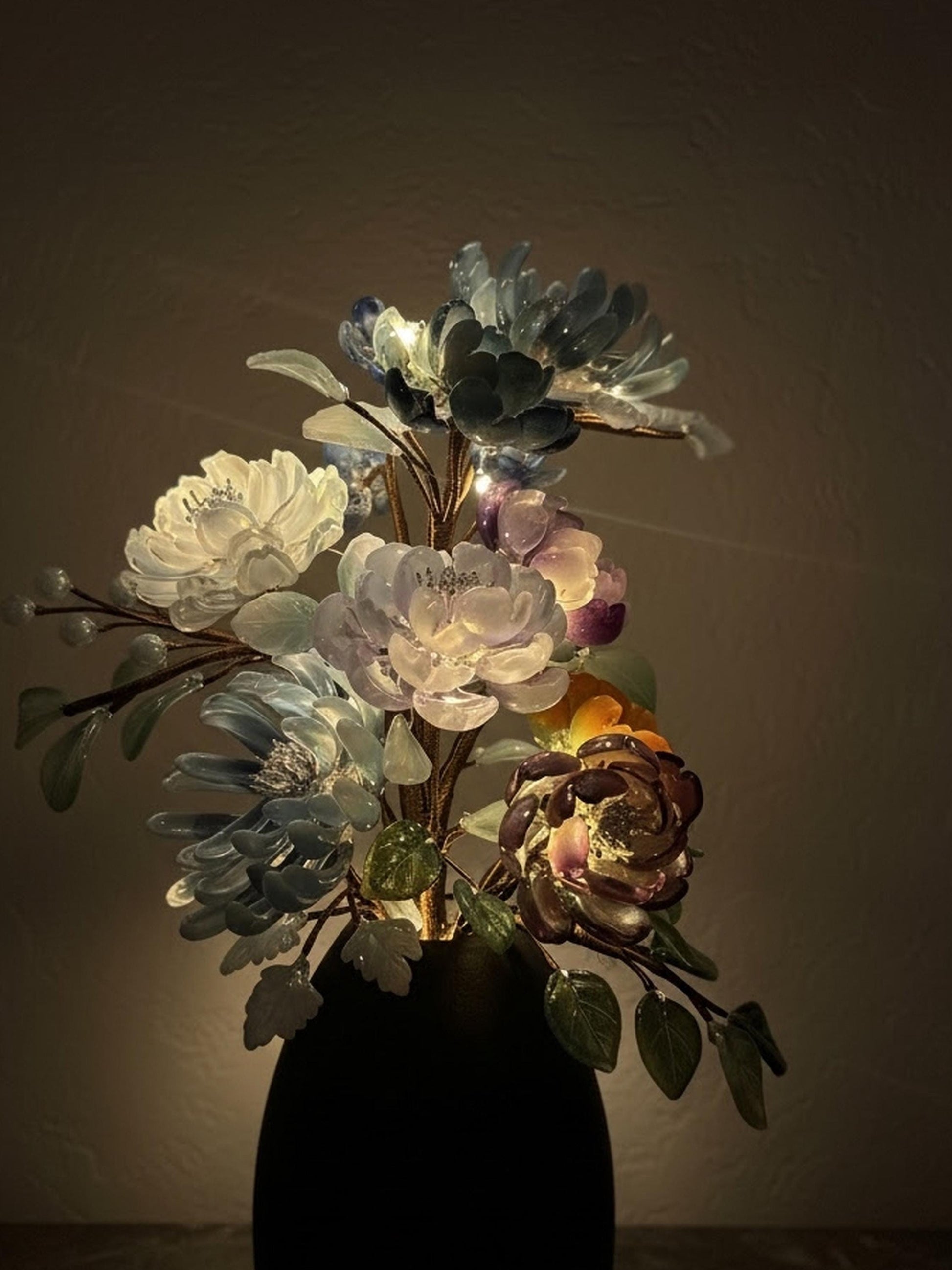 Glass flower bouquet size reference