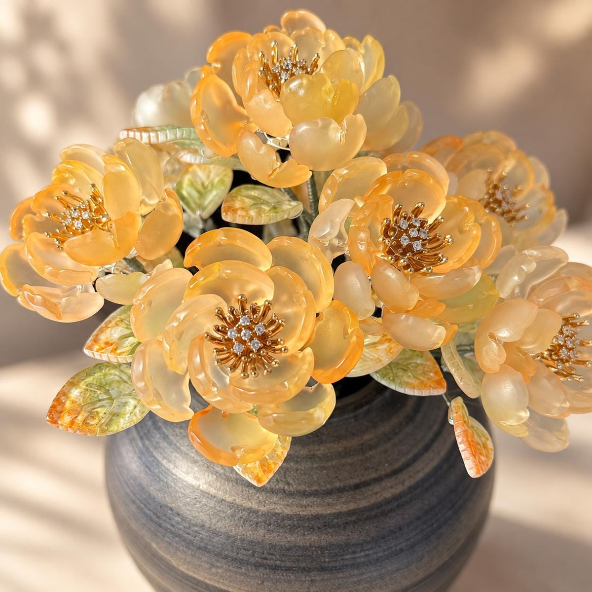 Champagne glass peony blooms