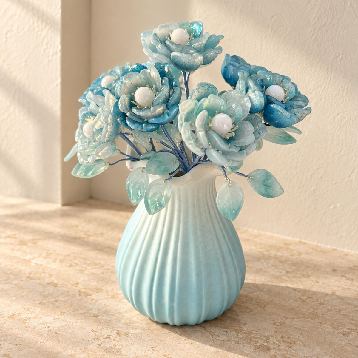 Glass petal and centre detail