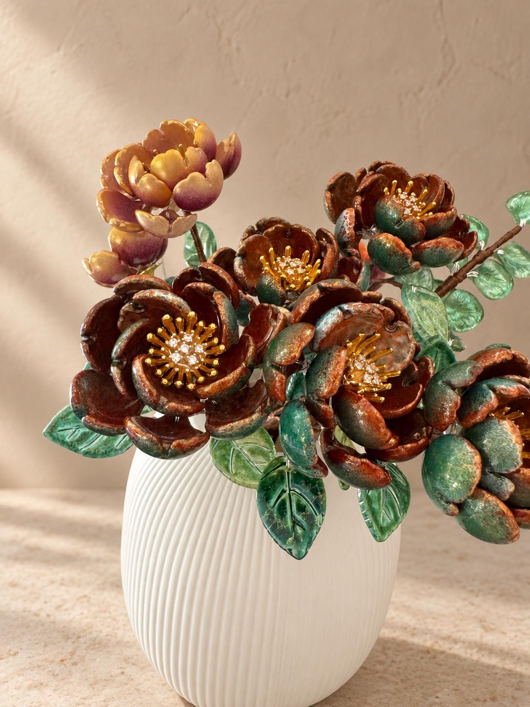 Glass flower material and craft detail