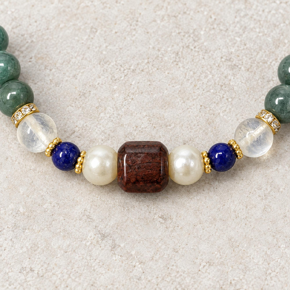 Gemstone bracelet styled on wrist