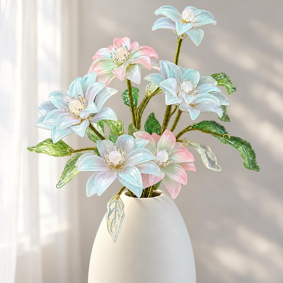 Glass lily arrangement view 2